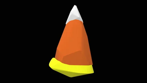 A 3D scalable Model of a Candy Corn in front of a background to be used Stock Footage 146347298