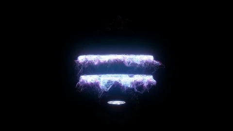 3D scanner effect. Colorful energy rings with particles flows. Stock Footage 81789788