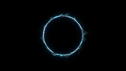 3D scanner effect. Colorful energy rings with particles flows. Stock Footage 81790159