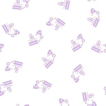 3d scanner glyph vector seamless pattern flat Illustrazione stock