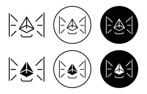 3d scanner icon Outline flat Icon Stock-Illustration