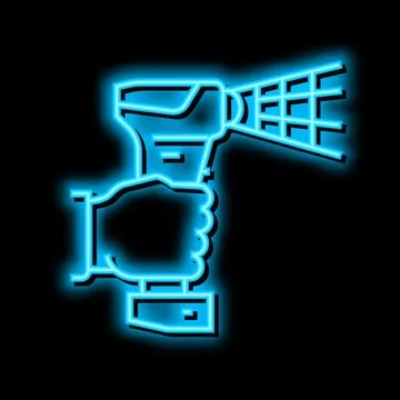 3d scanner neon glow icon illustration Stock Illustration