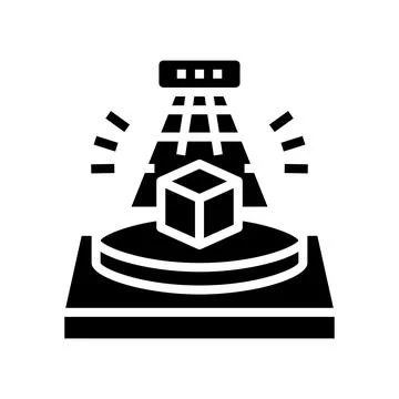 3d scanning glyph icon vector illustration Stock Illustration