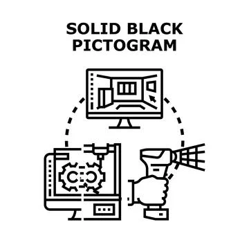 3d scanning modeling and printing technology concept Stock Illustration