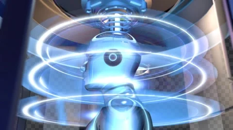3D SCANNING MRI CAPSULE SCI FI TUBE CYBORG ANIMATION. TRANSPARENT ALPHA CHANNEL Stock Footage 53271885