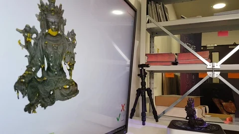 3D Scanning a object Stock Footage 97160584