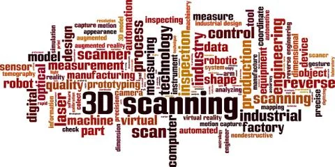 3D scanning word cloud Stock Illustration