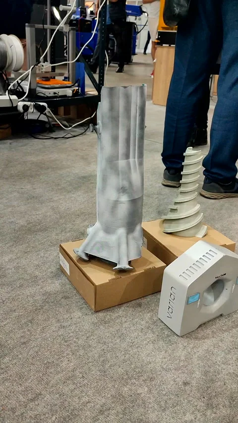 3D scanning Working portable 3D scanner Man scanning object portable Vertical Stock Footage 284325849