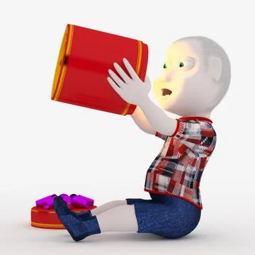 3d scare children. Stock Illustration