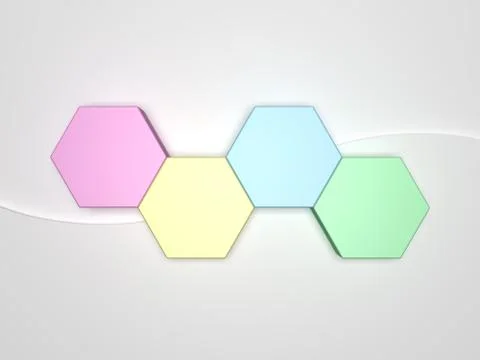 3D Scene Hexagonal shape chart sheet background / 3D Render Stock Illustration