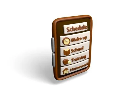 3D schedule app icon Stock Illustration