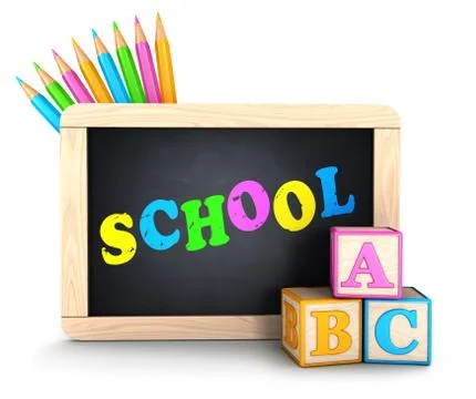 3d school blackboard concept Illustrazione stock