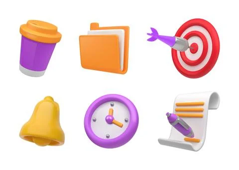 3D school icons. Education tools. Document signature. Pencil and pen. Study.. イラスト素材