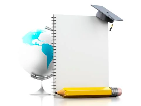 3D school objects Stock Illustration