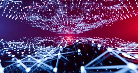3D Sci-Fi Abstract Network Grid Tunnel Loop - 4K Stock Footage 322619785