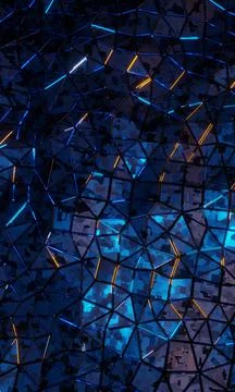 3D Sci-fi blue triangle background Stock Illustration