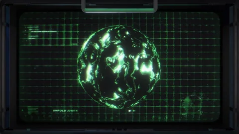 3D Sci Fi Digital Screen 01 Stock Footage 293589727