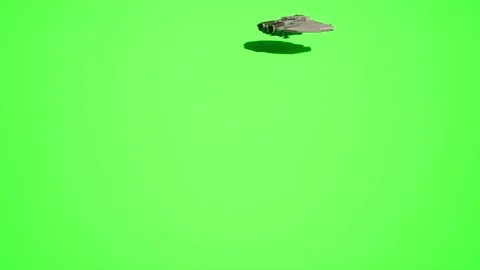 3D Sci-Fi tech spaceships, on patrol, Green screen, ,Chroma Key, 4K Stock Footage 221760410