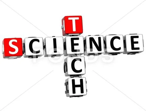 3d science tech crossword Stock Illustration