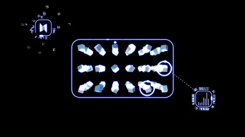 3D SCREEN INTERFACE hologram. Alpha matte. Stock Footage 35897966