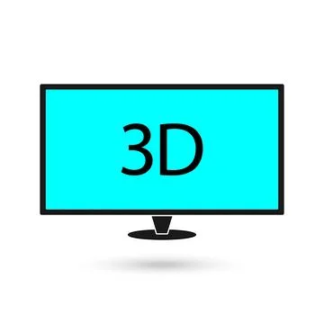 3d screen vector icon on white background. Flat vector 3d screen icon symbo.. Illustrazione stock
