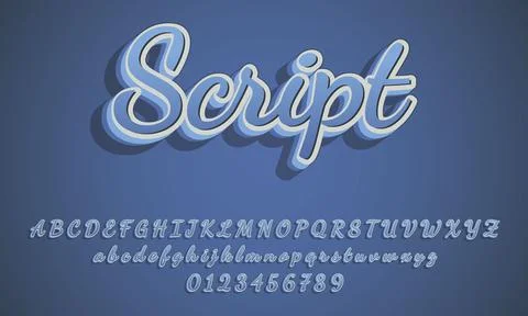 3D Script Text effect, Editable Text Style Stock Illustration