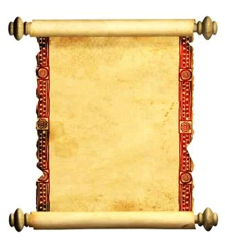 3d scroll of old parchment Stock Illustration