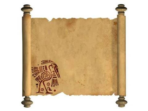 3d scroll of old parchment Stock Illustration