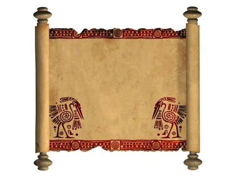 3d scroll of old parchment Stock Illustration