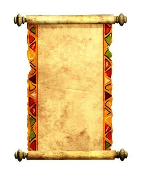 3d scroll of old parchment Stock Photos