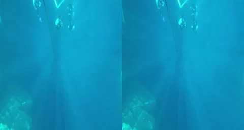 3D scuba diving class at blue hole nm Stock Footage 40739324