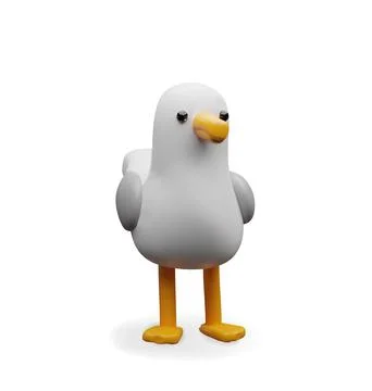 3d seagull left view. Stock Illustration