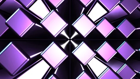 3D Seamless abstract of colorful backlit diagonal metallic cube Stock-Footage 124804878