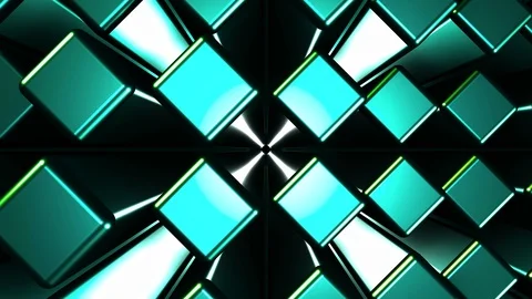 3D Seamless abstract of colorful backlit diagonal metallic cube Stock-Footage 124804889