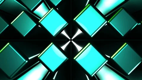 3D Seamless abstract of colorful backlit diagonal metallic cube Stock-Footage 124804944