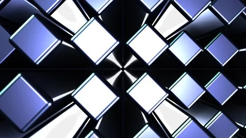 3D Seamless abstract of colorful backlit diagonal metallic cube Stock-Footage 124805070