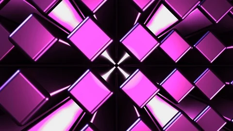 3D Seamless abstract of colorful backlit diagonal metallic cube Stock-Footage 124805151