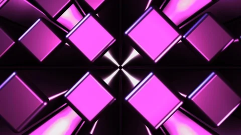 3D Seamless abstract of colorful backlit diagonal metallic cube Stock-Footage 124805224