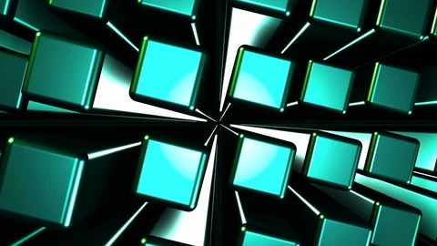 3D Seamless abstract of colorful backlit metallic cube Stock-Footage 124805231