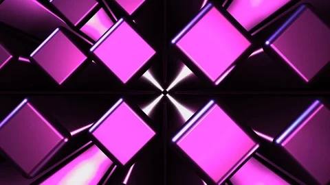 3D Seamless abstract of colorful backlit diagonal metallic cube Stock-Footage 124805325