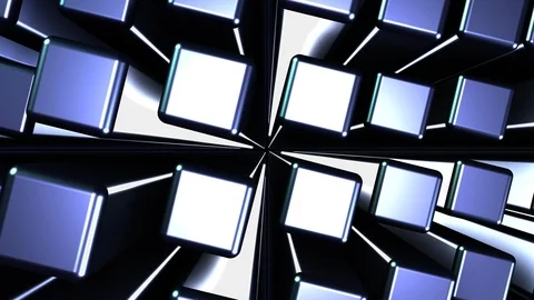 3D Seamless abstract of colorful backlit metallic cube Stock-Footage 124808009