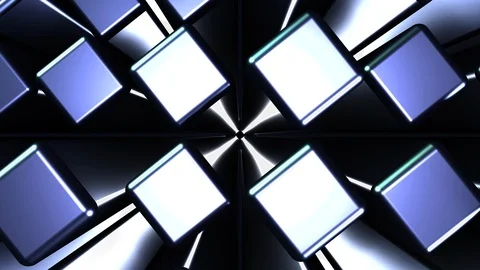 3D Seamless abstract of colorful backlit metallic cube Stock-Footage 124808066