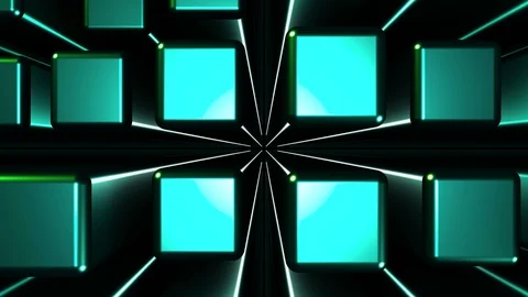 3D Seamless abstract of colorful backlit metallic cube Stock-Footage 124808258