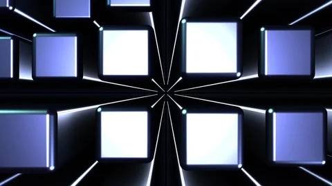 3D Seamless abstract of colorful backlit metallic cube Stock-Footage 124808370