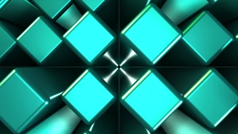 3D Seamless abstract of colorful backlit metallic cube Video stock 124809065