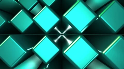 3D Seamless abstract of colorful backlit metallic cube Vídeos de archivo 124809256