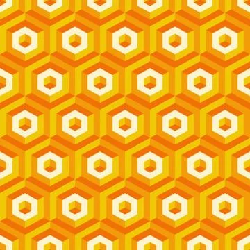 3d seamless abstract with hexagonal elements Stock Illustration