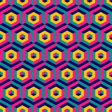 3d seamless abstract with hexagonal elements Stock Illustration