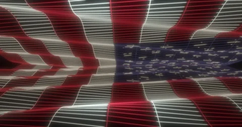 3d seamless background, looped animation. American flag Video stock 111754951