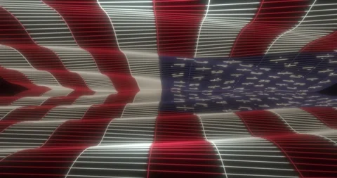 3d seamless background, looped animation. American flag Stock Footage 111755031